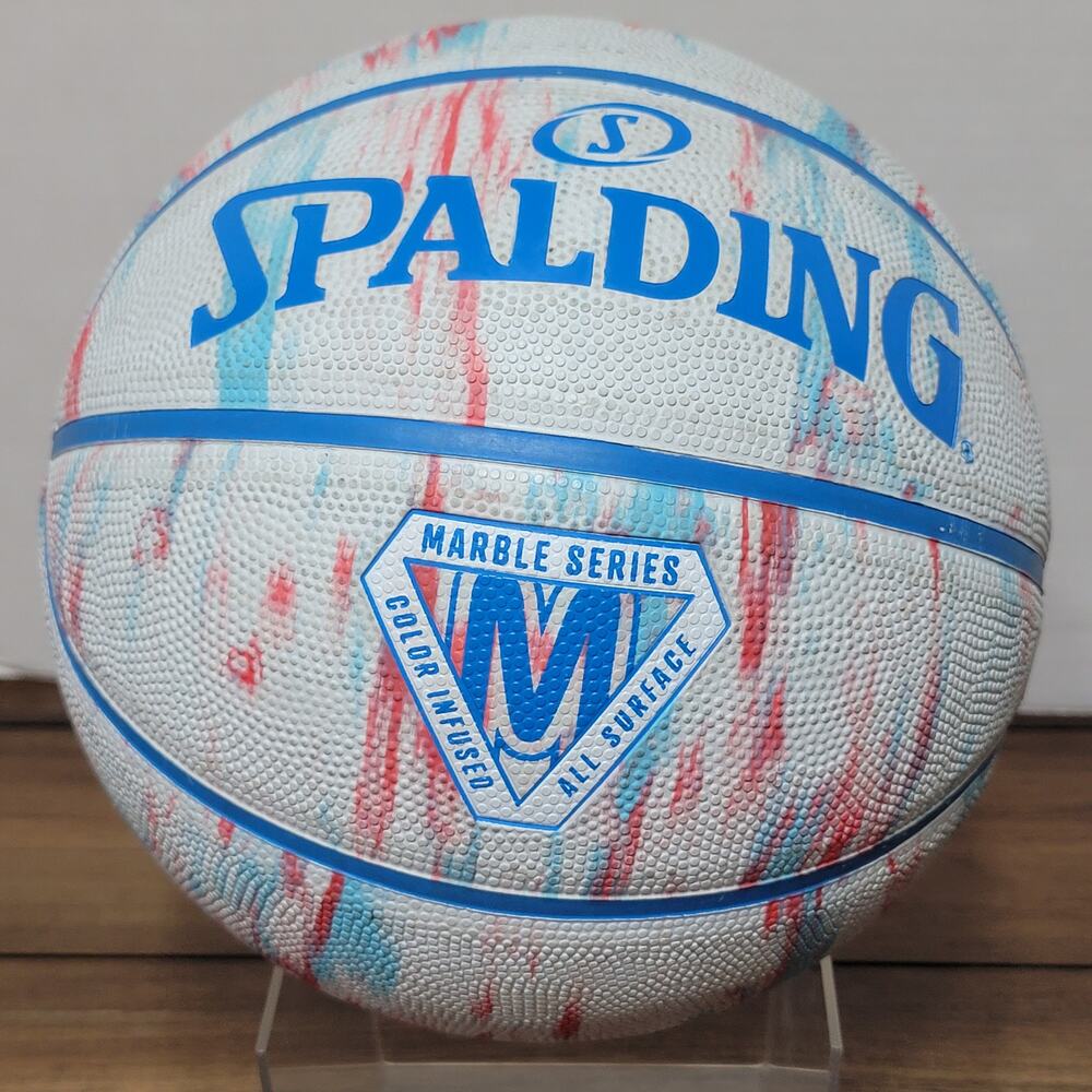 Spalding Marble Series Color Infused Red White & Blue Basketball